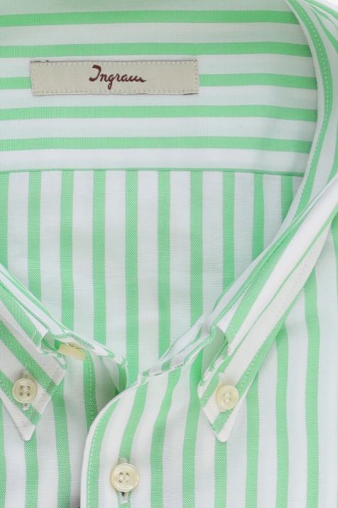 Camicia Uomo Ingram Classic Righe 100% cotone collo Button down Manica lunga