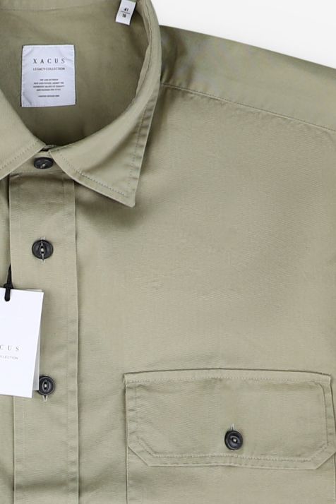 Camicia Uomo Xacus Regular Tinta unita 100% cotone collo Italiano Manica lunga