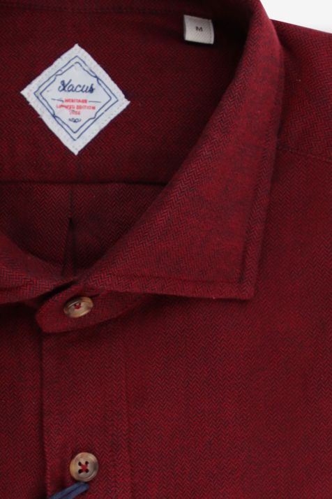 Camicia Uomo Xacus Regular Micro disegno 100% cotone collo Francese Manica lunga