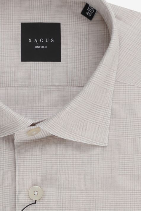 Camicia Uomo Xacus Classic Quadri 100% cotone collo Italiano Manica lunga