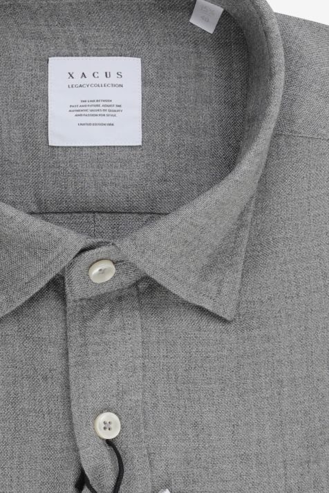 Camicia Uomo Xacus Regular Tinta unita 100% cotone collo Italiano Manica lunga