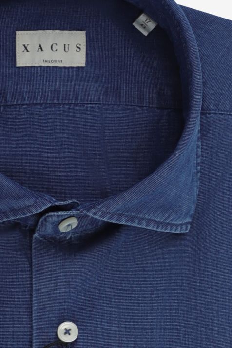 Camicia Uomo Xacus Regular Tinta unita 100% cotone collo Francese Manica lunga