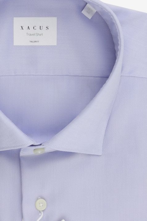 Camicia Uomo Xacus Regular No Stiro Tinta unita 100% cotone collo Francese Manica lunga