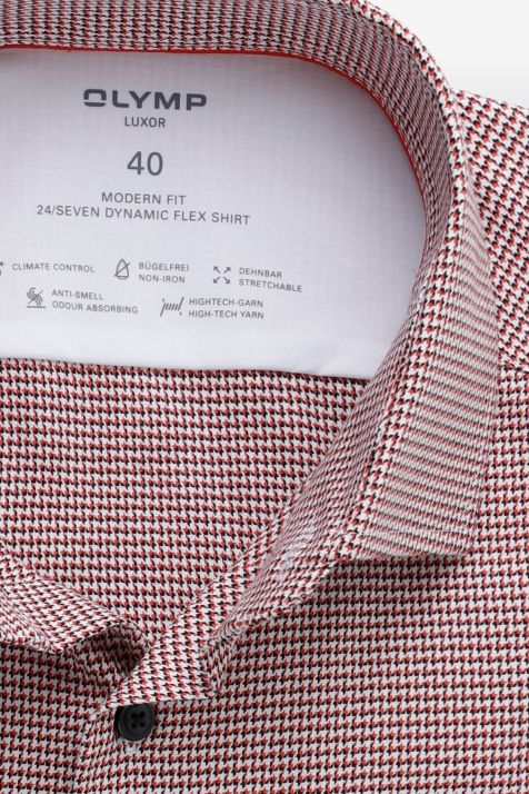 Camicia Uomo Olymp Classic Micro disegno 62% lana 36% pl 2% ea collo Francese Manica lunga