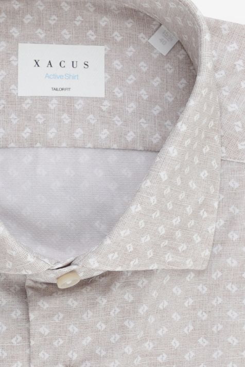 Camicia Uomo Xacus Regular Micro disegno 86% poliammide 14% elastan collo Francese Manica lunga