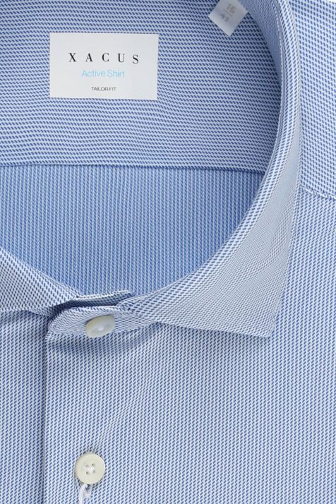 Camicia Uomo Xacus Regular Micro disegno 85% poliammide 15% elastam collo Francese Manica lunga