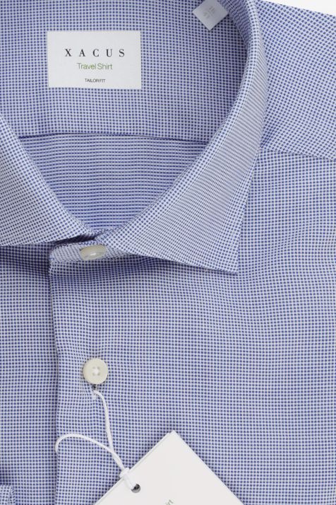 Camicia Uomo Xacus Regular No Stiro Tinta unita 100% cotone collo Francese Manica lunga