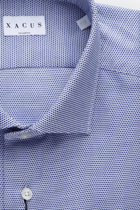 Camicia Uomo Xacus Regular Micro disegno 100% cotone collo Francese Manica lunga