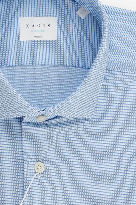 Camicia Uomo Xacus Regular Micro disegno 87% poliammide 13% elastan collo Francese Manica lunga