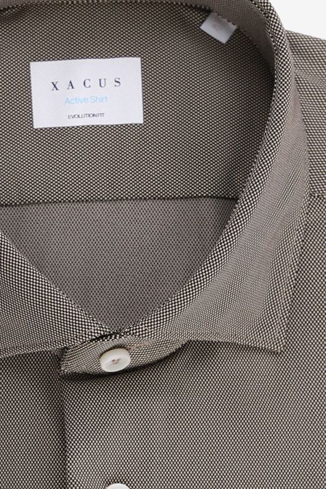 Camicia Uomo Xacus Classic Micro disegno 87% poliammide 13% elastan collo Francese Manica lunga