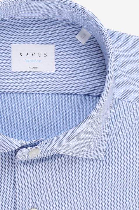 Camicia Uomo Xacus Regular Micro disegno 85% poliammide 15% elastam collo Francese Manica lunga