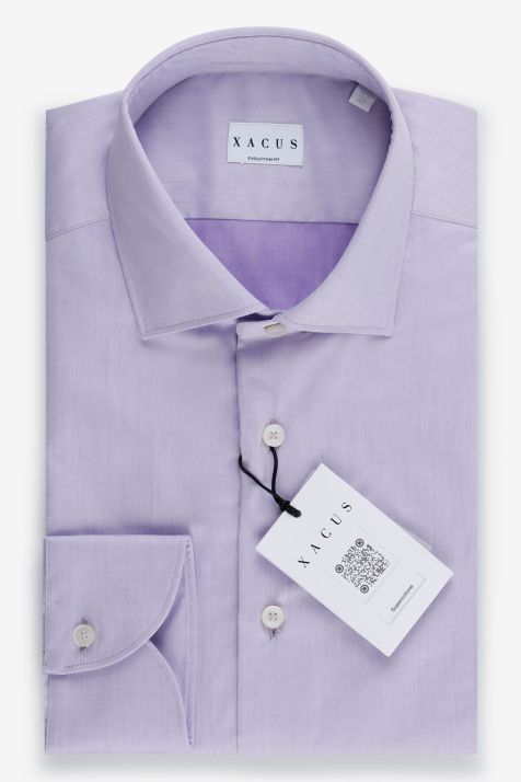 Camicia Uomo Xacus Classic Tinta unita 100% cotone collo Francese Manica lunga