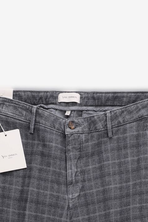 Pantalone Uomo Yan Simmon Chino Slim Quadri 99% cotone 1% elastan