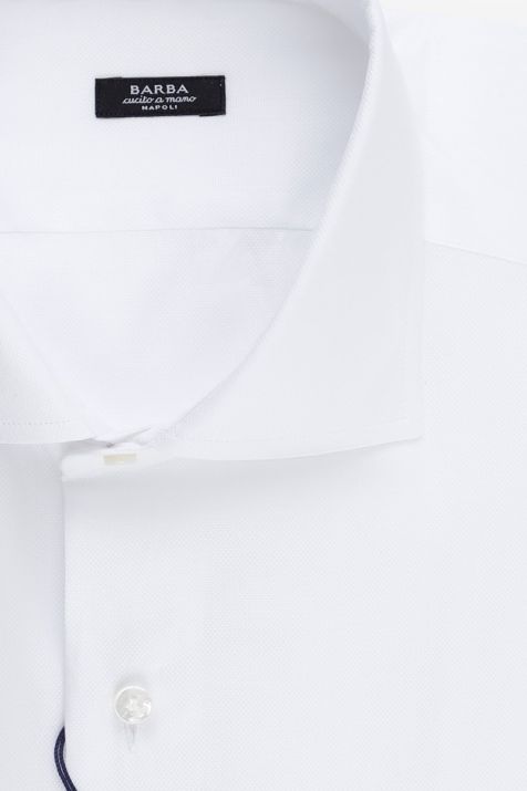 Camicia Uomo Barba Regular Tinta unita 100% cotone collo Francese Manica lunga