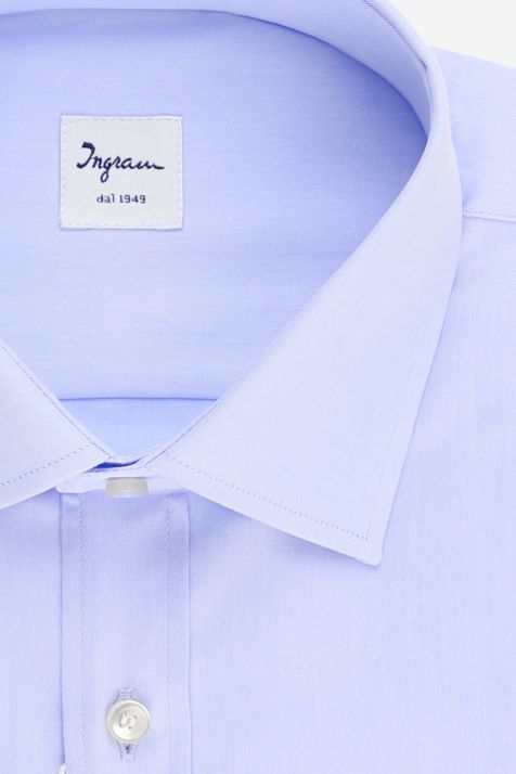 Camicia Uomo Ingram Classic Tinta unita 100% cotone collo Francese Manica lunga