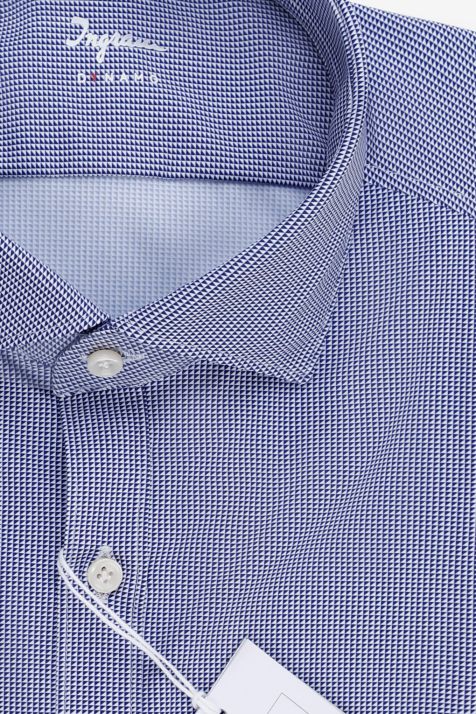 Camicia Uomo Ingram Slim Micro disegno 76% nylon 24%  elastan collo Francese Manica lunga