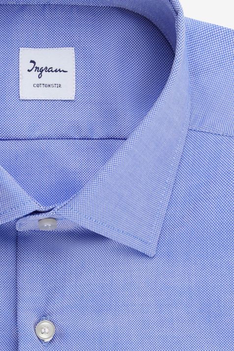 Camicia Uomo Ingram Regular No Stiro Tinta unita 100% cotone collo Francese Manica lunga