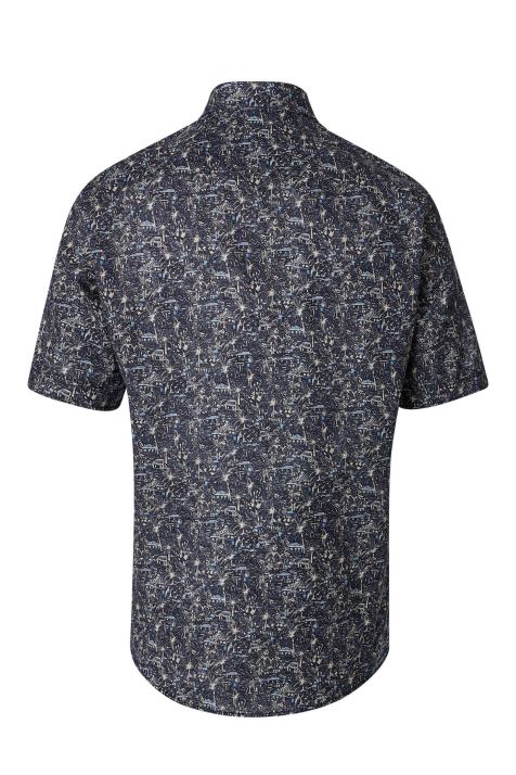 Camicia Uomo Casamoda Classic Fantasia collo Italiano Manica corta