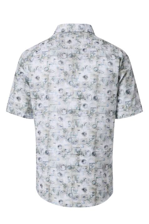 Camicia Uomo Casamoda Classic Fantasia collo Button down Manica corta