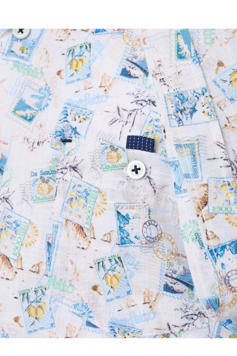 Camicia Uomo Casamoda Classic Fantasia collo Italiano Manica corta