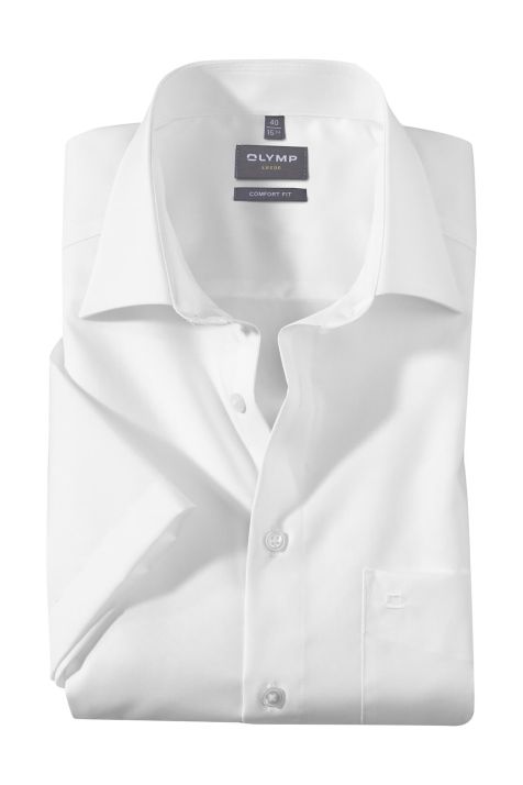 Camicia Uomo Olymp Comfort Tinta unita collo Francese Manica corta