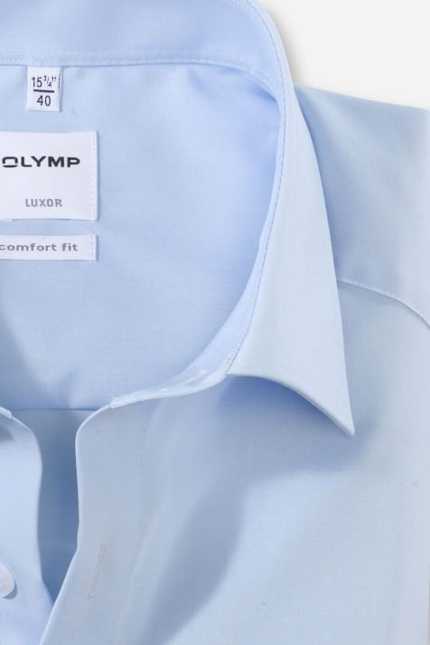 Camicia Uomo Olymp Comfort No Stiro Tinta unita collo Italiano Manica corta