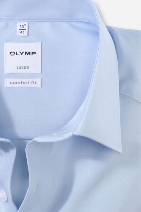 Camicia Uomo Olymp Comfort No Stiro Tinta unita collo Italiano Manica lunga