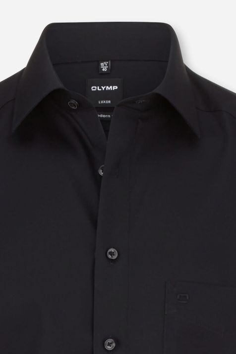 Camicia Uomo Olymp Classic No Stiro Tinta unita collo Italiano Manica corta