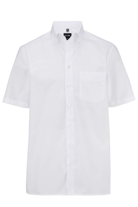 Camicia Uomo Olymp Classic No Stiro Tinta unita collo Button down Manica corta