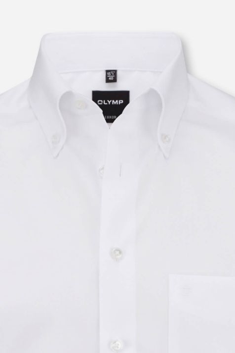 Camicia Uomo Olymp Classic No Stiro Tinta unita collo Button down Manica corta