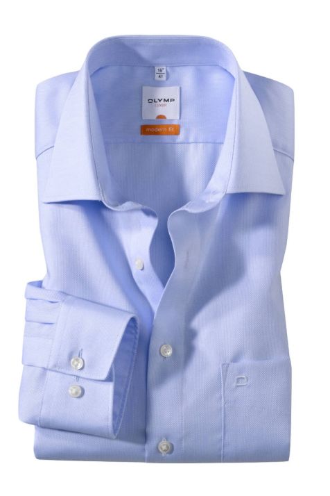 Camicia Uomo Olymp Classic No Stiro Tinta unita collo Italiano Manica lunga