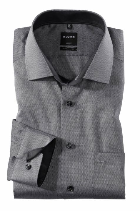 Camicia Uomo Olymp Classic No Stiro Tinta unita collo Francese Manica lunga