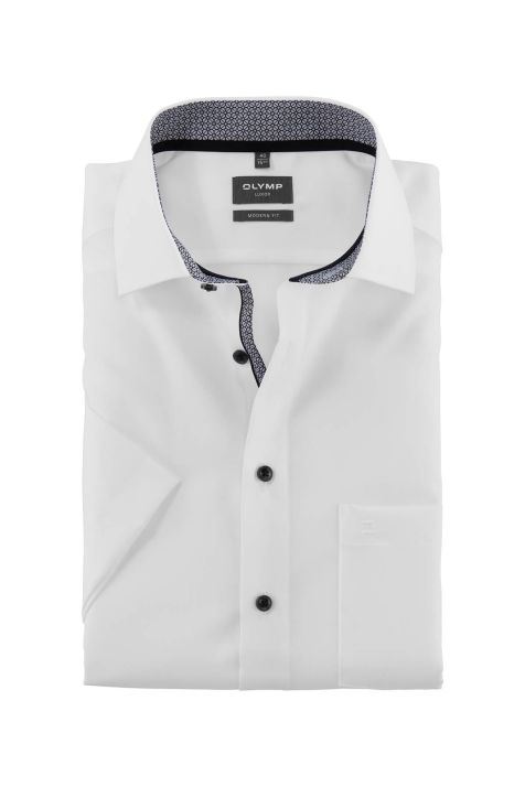 Camicia Uomo Olymp Classic Tinta unita collo Francese Manica corta