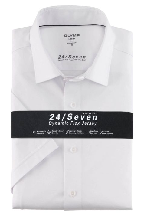 Camicia Uomo Olymp Classic Tinta unita collo Italiano Manica corta