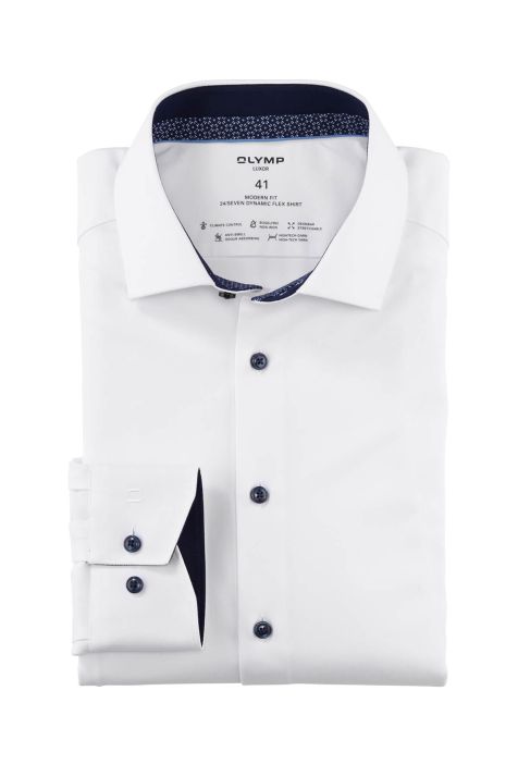 Camicia Uomo Olymp Classic Tinta unita collo Francese Manica lunga