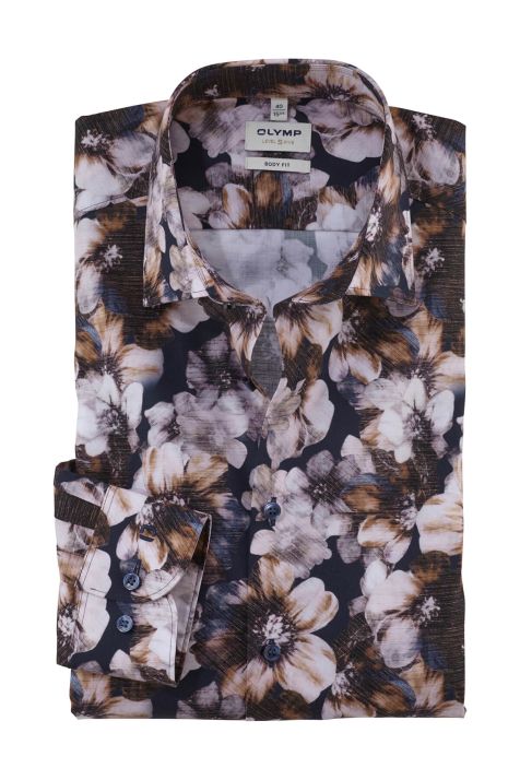 Camicia Uomo Olymp Regular Fantasia collo Francese Manica lunga