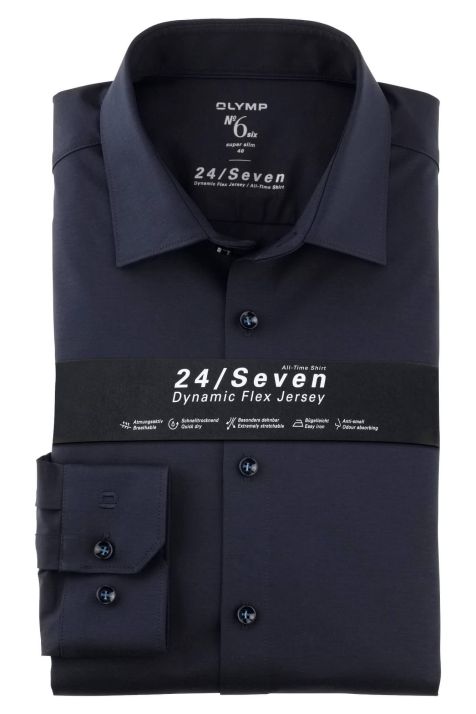 Camicia Uomo Olymp Slim Tinta unita collo Francese Manica lunga