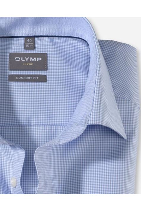 Camicia Uomo Olymp Comfort Quadri collo Francese Manica corta