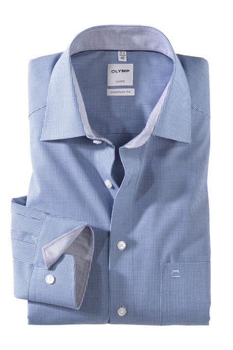 Camicia Uomo Olymp Comfort No Stiro Micro disegno collo Italiano Manica lunga