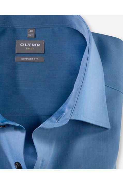 Camicia Uomo Olymp Comfort Tinta unita collo Francese Manica corta