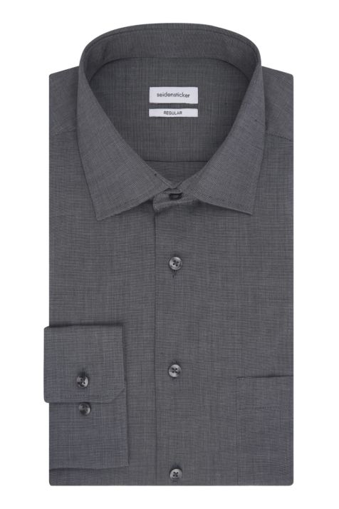 Camicia Uomo Seidensticker Regular No Stiro Tinta unita collo Italiano Manica lunga
