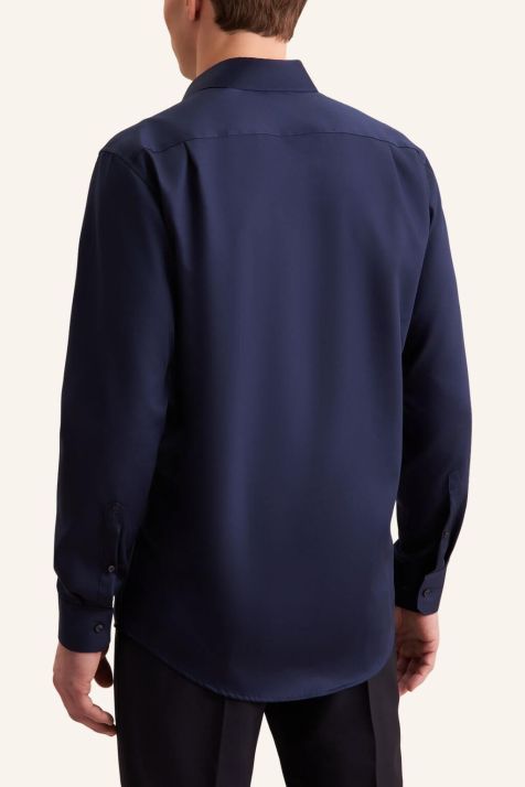 Camicia Uomo Seidensticker Regular No Stiro Tinta unita collo Italiano Manica lunga