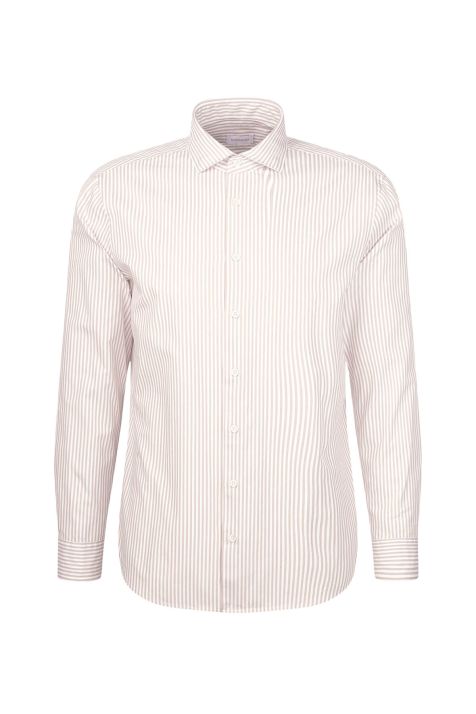 Camicia Uomo Seidensticker Regular No Stiro Righe collo Italiano Manica lunga