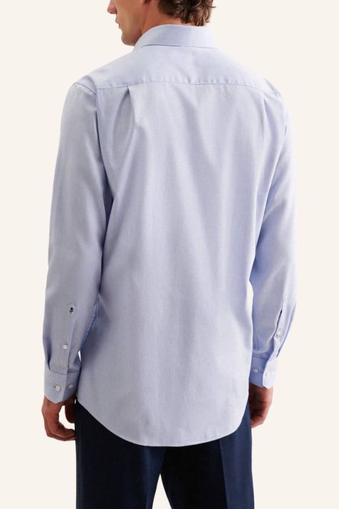 Camicia Uomo Seidensticker Comfort No Stiro Tinta unita collo Italiano Manica lunga