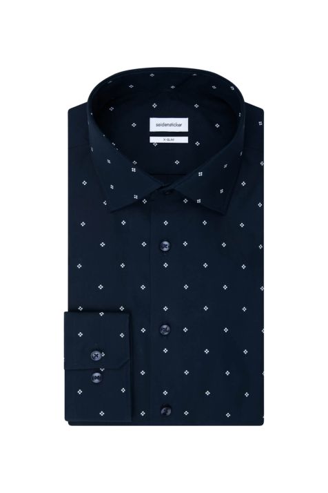 Camicia Uomo Seidensticker Slim No Stiro Fantasia collo Italiano Manica lunga