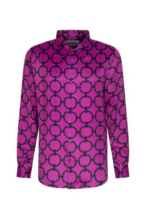 Camicia Uomo Seidensticker Regular No Stiro Fantasia collo Italiano Manica lunga