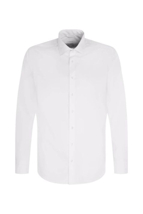 Camicia Uomo Seidensticker Slim Tinta unita collo Italiano Manica lunga
