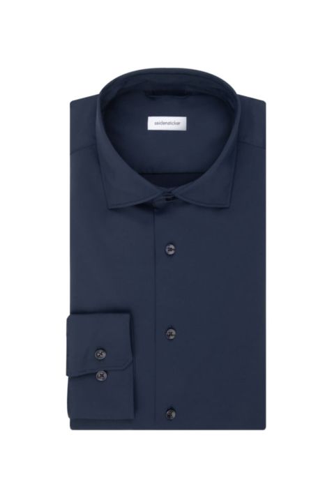 Camicia Uomo Seidensticker Slim Tinta unita collo Italiano Manica lunga