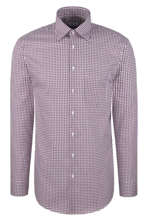 Camicia Uomo Seidensticker Regular No Stiro Quadri collo Italiano Manica lunga