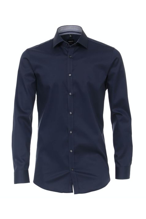 Camicia Uomo Venti Slim No Stiro Tinta unita collo Francese Manica lunga